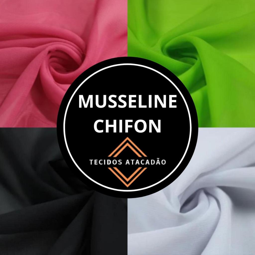 6 Metros Tecido Musseline Chifon 6Mts Comp. x 1,50Mts Larg.