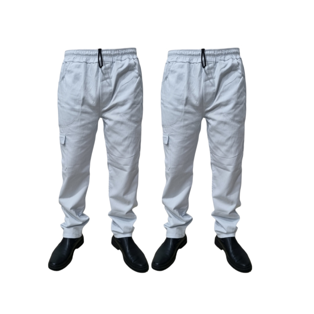 Kit 2 Calça Trabalho Tecido BRIM 100% Algodão Costura Dupla REFORÇADA Uniforme Profissional BRANCA