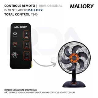 CONTROLE REMOTO ORIGINAL MALLORY – MODELO TOTAL CONTROL (COM OSCILAÇÃO) em Oferta na Shopee