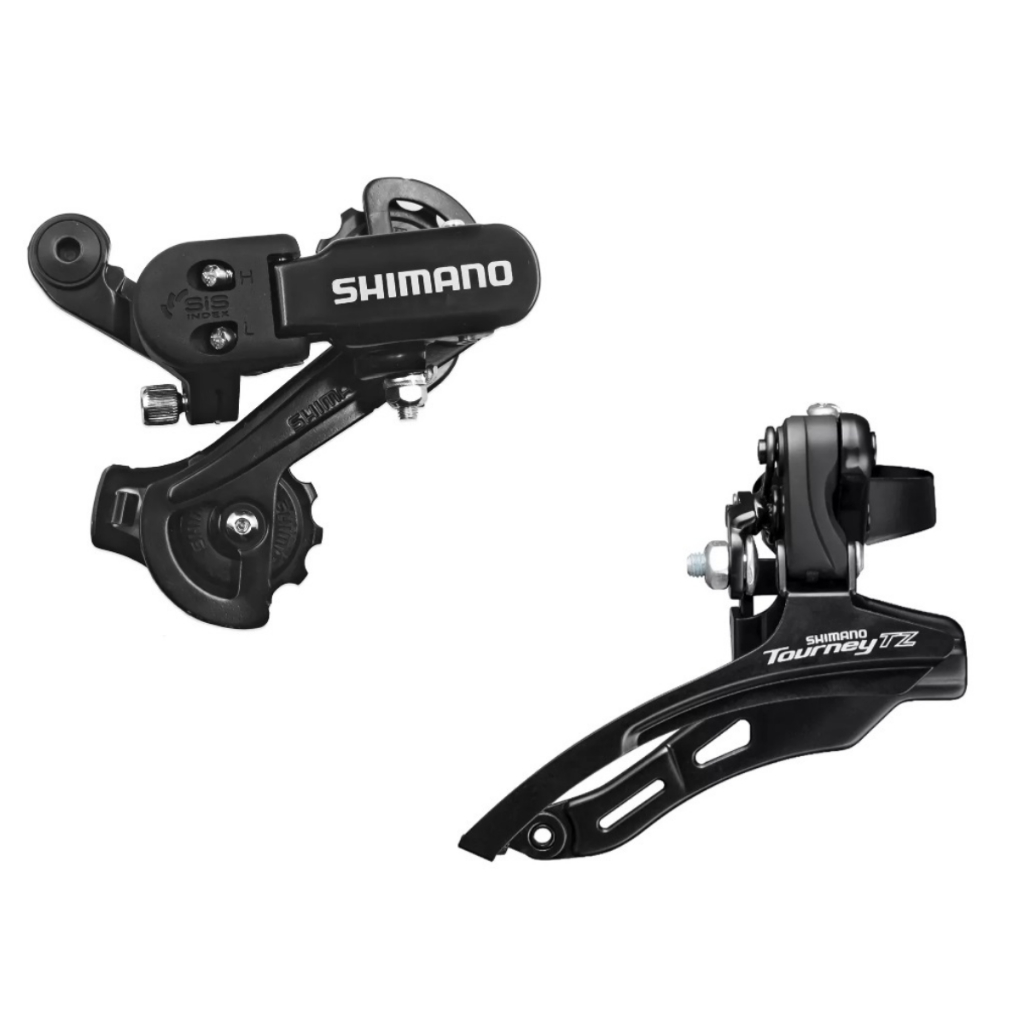 Par Câmbios Shimano Tourney TZ 21 Velocidades Dianteiro e Traseiro Preto Original