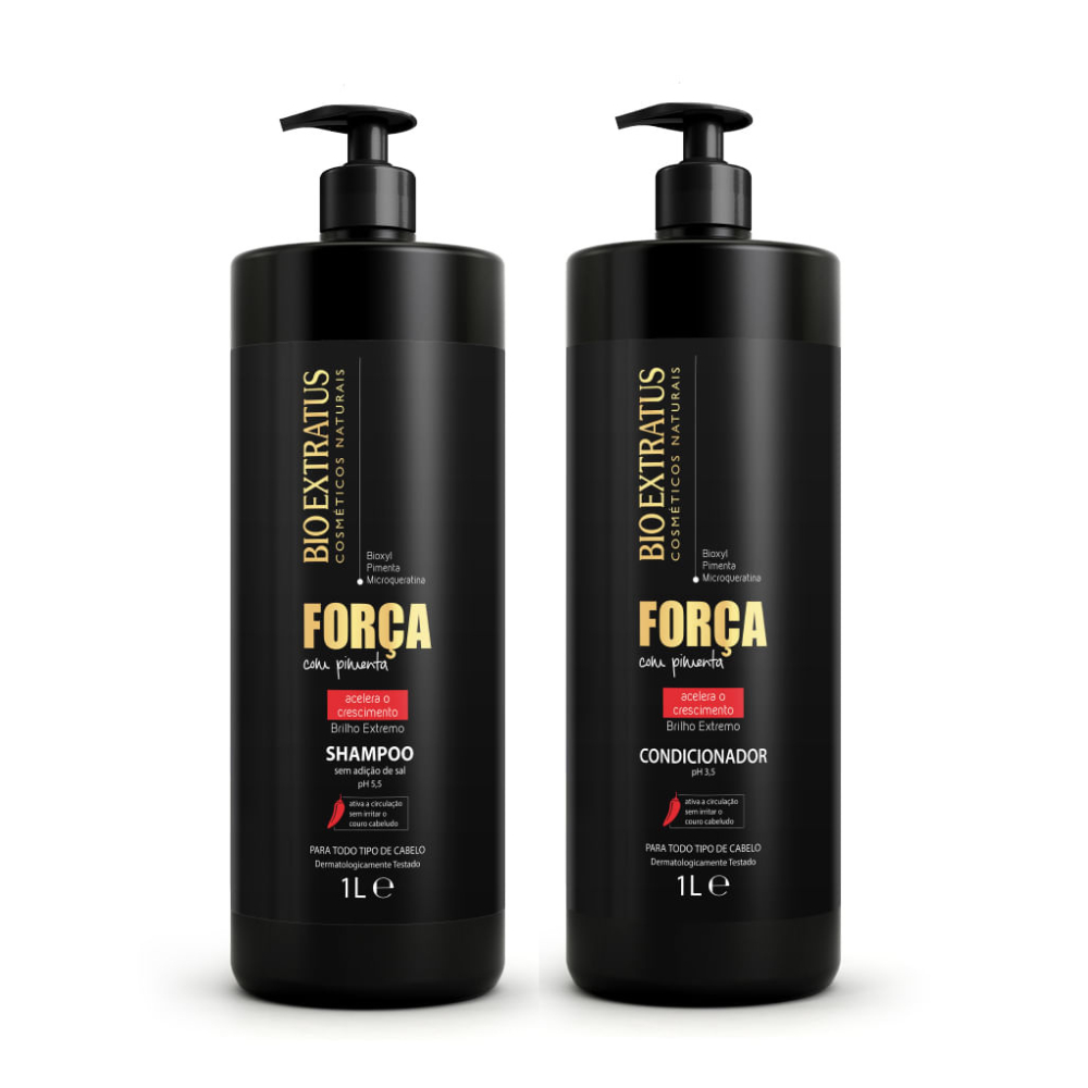 Kit Bio Extratus Força com Pimenta Shampoo e Condicionador - 1L Crescimento e Antiqueda em Oferta na Shopee