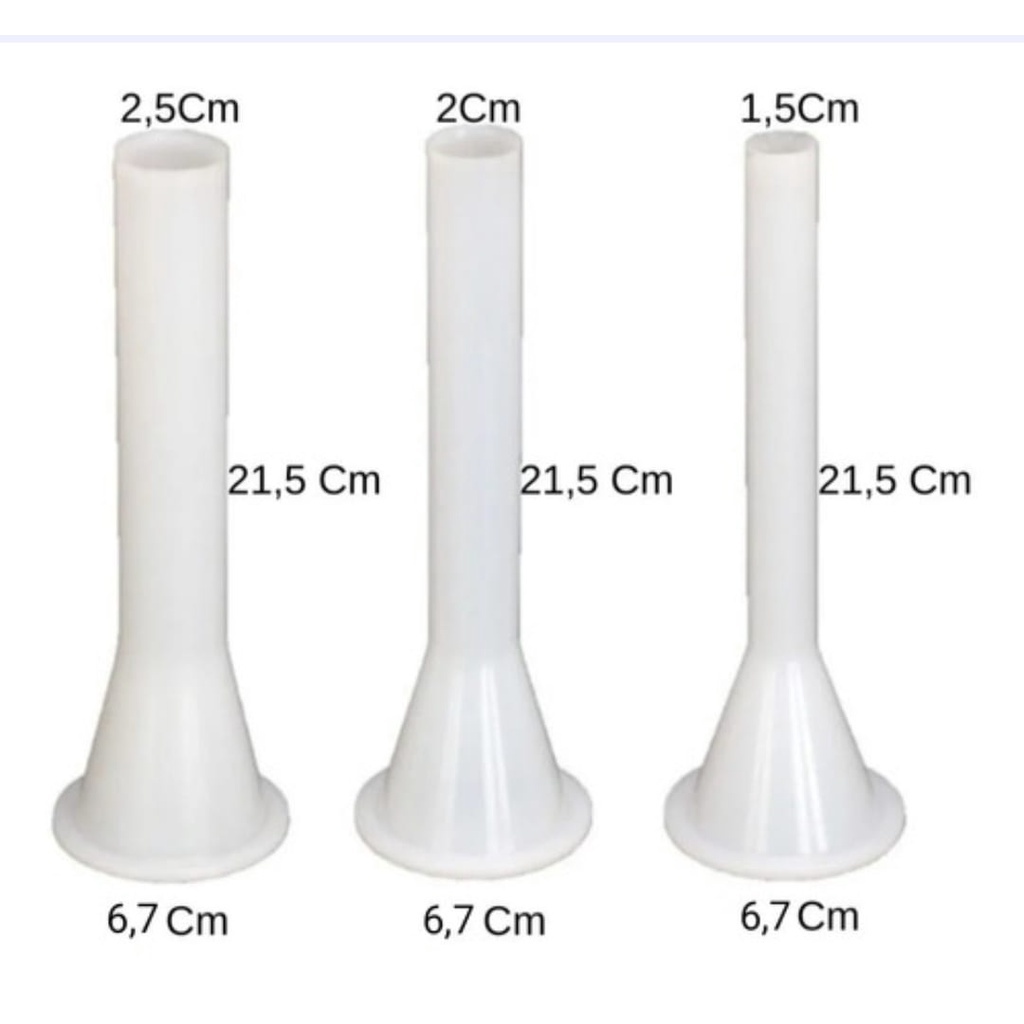 Jogo De Funil Para Máquina De Moer Carne P/ Linguiça Boca 8 - Kit c/ 03 Unid. em Oferta na Shopee