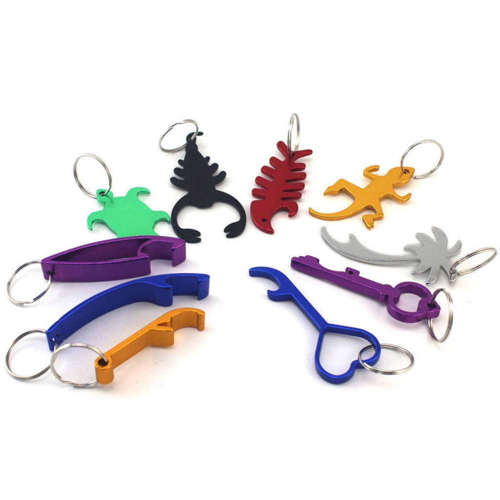 Abridor Chaveiro de Garrafas Multifuncional Colorido Portátil / Abridor para Garrafa de Bebida/Cerveja c/12pc