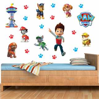 Kit Adesivo de Parede Patrulha Canina - Papel de Parede Infantil - Decoração Quarto de Menino em Oferta na Shopee