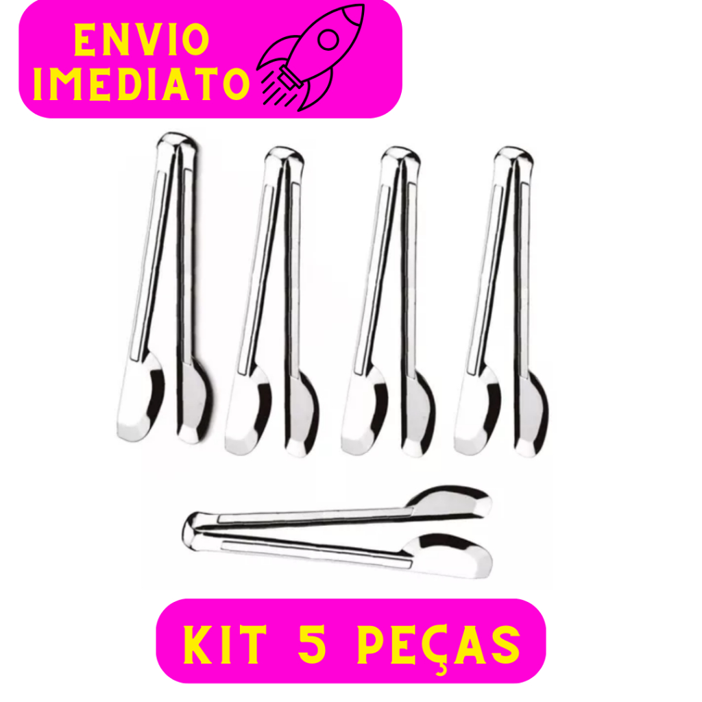 Kit Com 5 Pegador De Gelo Aço Inox De Churrasco Frutas e Legumes Utilidades de Pegadores de Cozinha