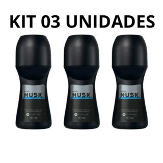 Kit 03 Desodorante Antitranspirante Roll-on MUSK MARINE Avon 50ml em Oferta na Shopee