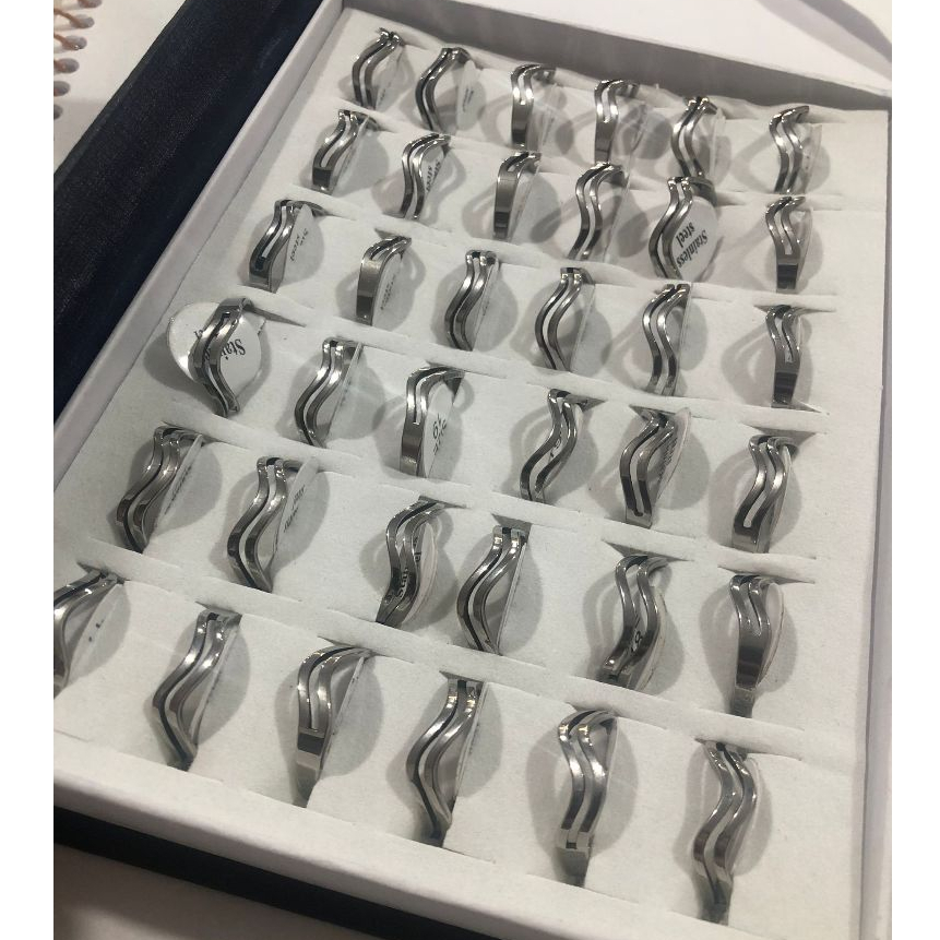 36 Unidades Anel Aço Inox Feminino Prata Inoxidável hipoalergênico em Oferta na Shopee