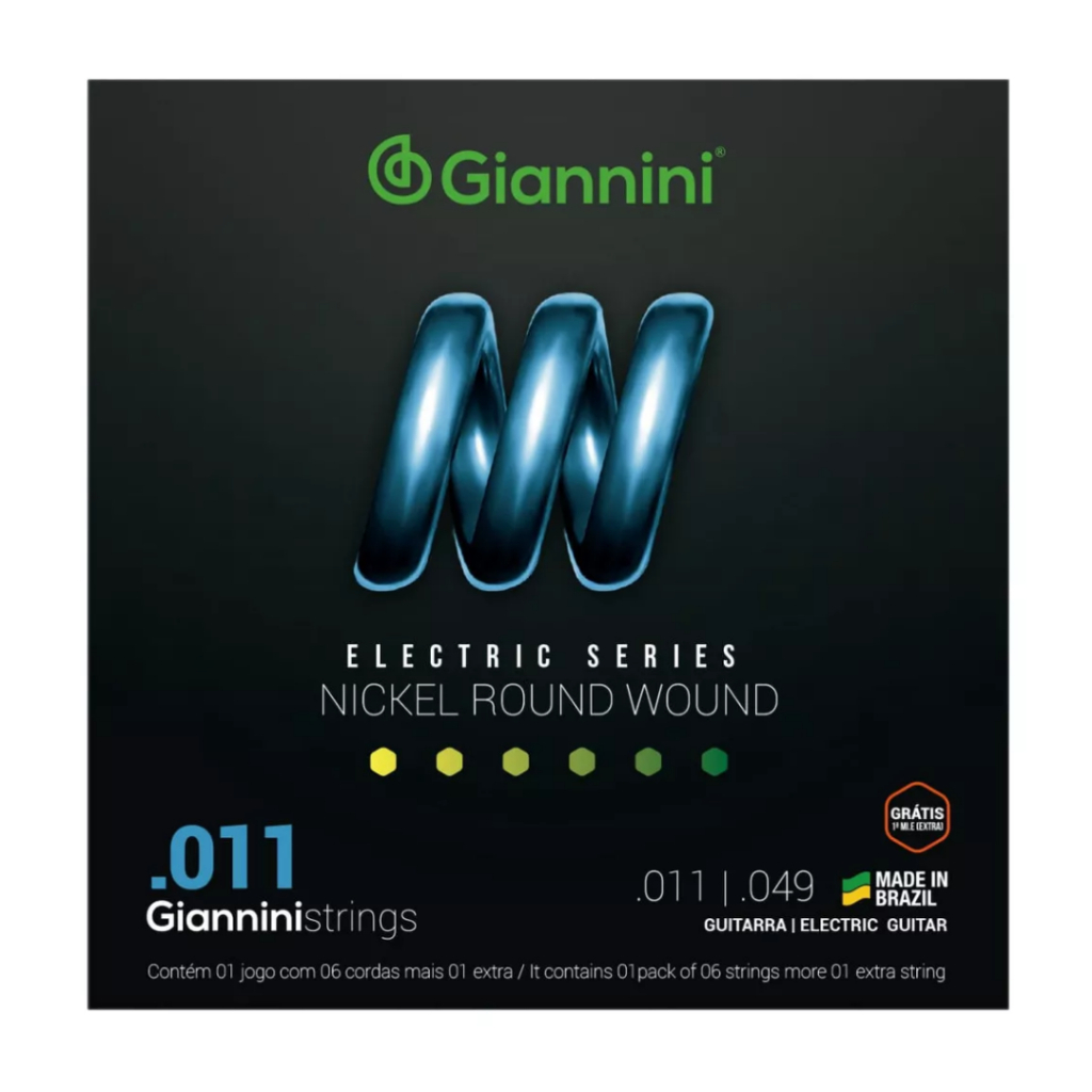 Encordoamento Guitarra Giannini Eletric Series Nickel Round 0.11