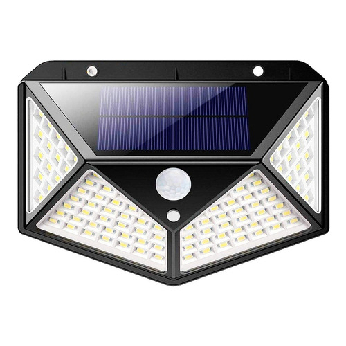 Kit 4 Luminária Solar A Prova Dágua 100 Led Com Sensor De Presença