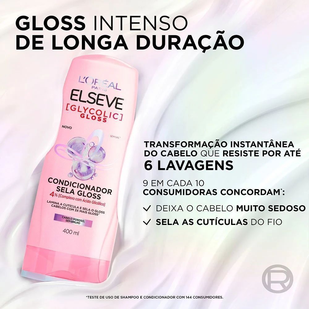 Kit Elseve Glycolic Gloss - Shampoo, Condicionador e Máscara — imagem 2 de 2