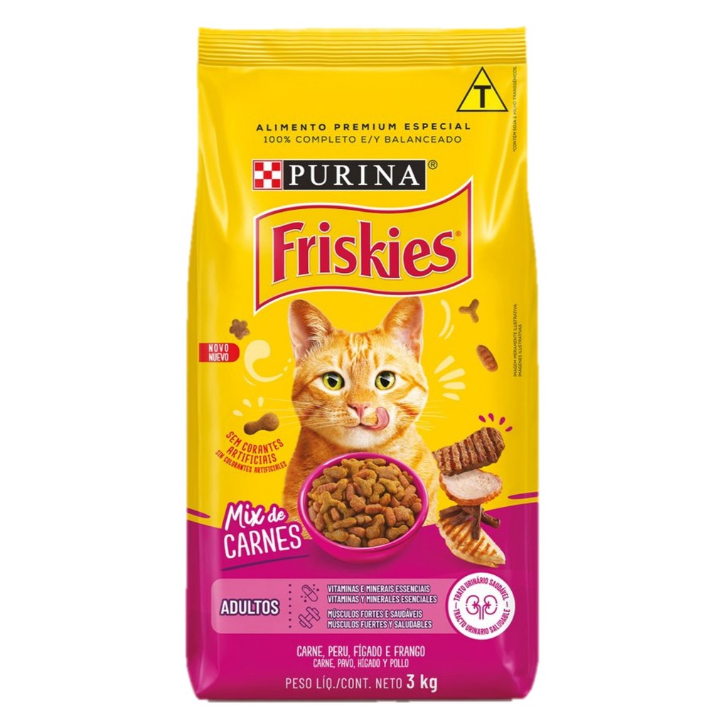 Ração Friskies Gatos Adultos Mix de Carne 3 Kg em Oferta na Shopee