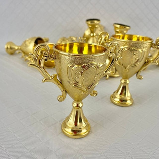 KIT 6 /10/12 Troféu Taça Dourado de Luxo 9x9cm -  Lembrancinha Festa