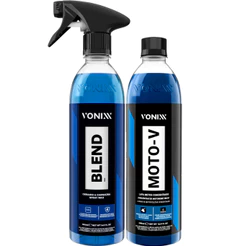 Cera Protetora Blend Spray Liquida + Shampoo Desengraxante Moto-V 500ml Vonixx