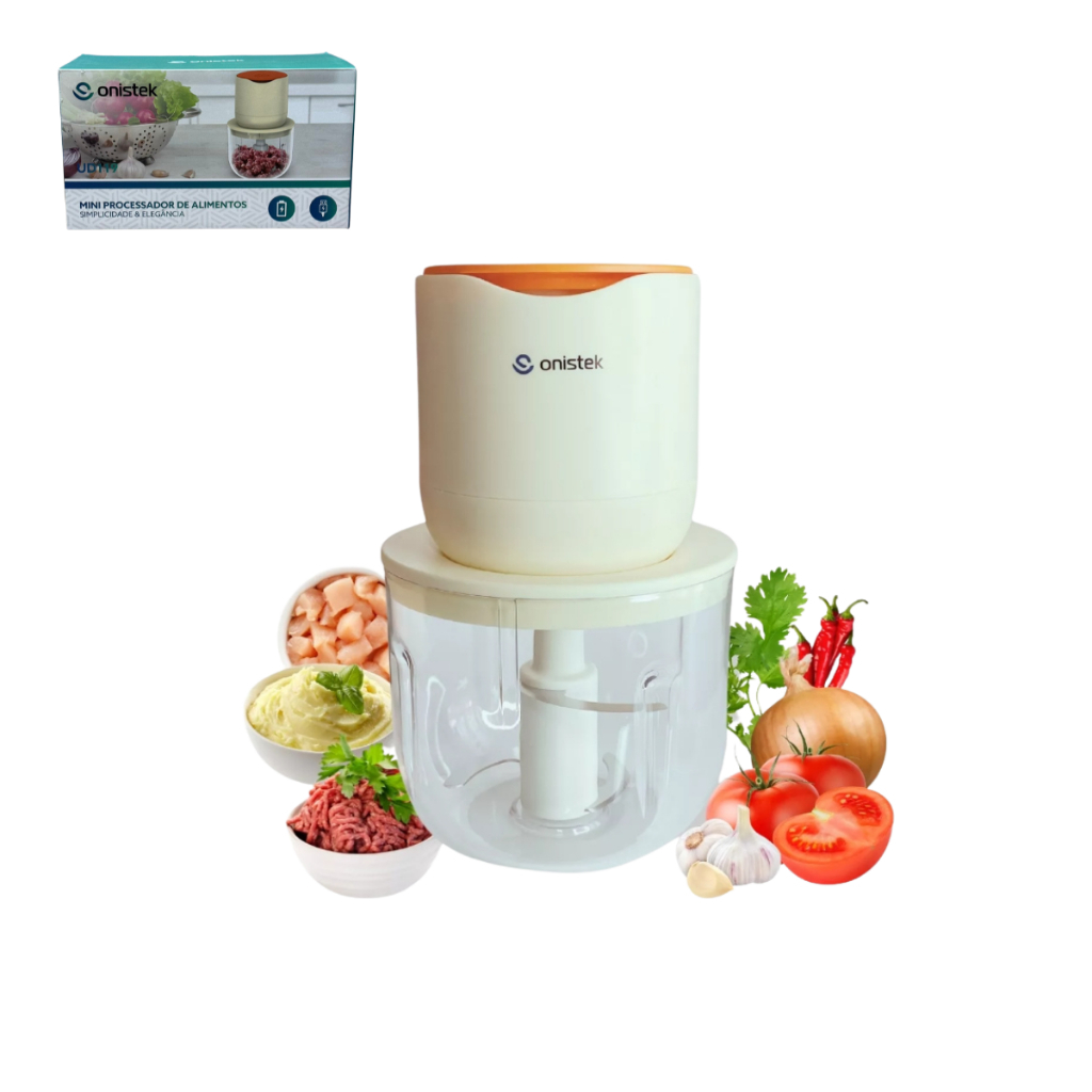Mini Triturador Processador De Alimentos Elétrico Recarga USB 100w 600ml Sem Fio Cozinha