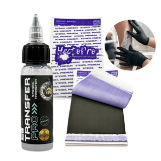 Stencil Transfer Pro Decalque 30ml + 3 Folhas Papel hectográfico Roxo em Oferta na Shopee