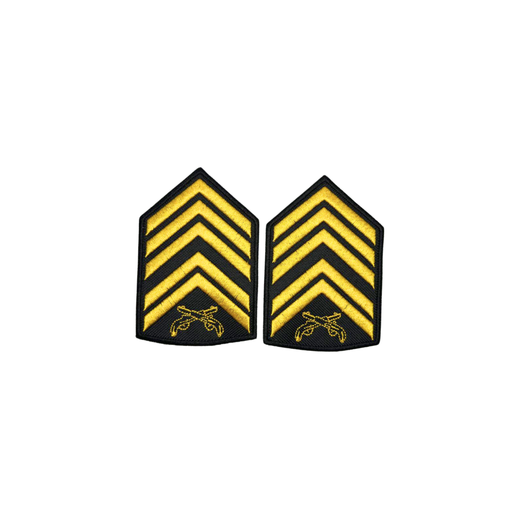 Patch Bordado Divisa Primeiro Sargento padrão PMPR kit com 2 pares