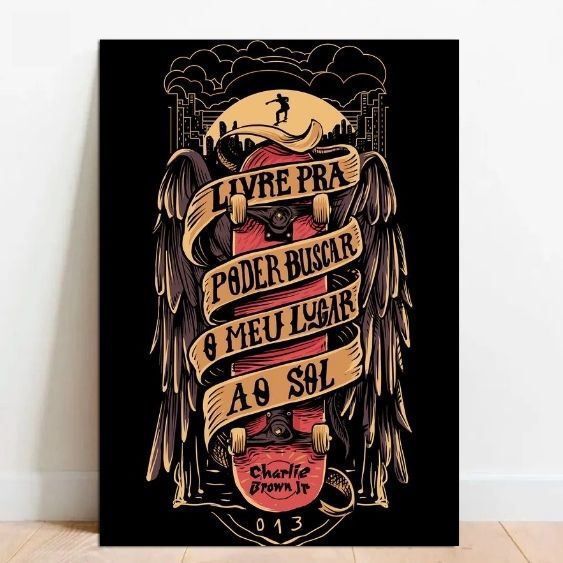 Quadro Placa Decorativo rock nacional Charlie Brown JR banda de rock Poster (7) a2 60x40cm