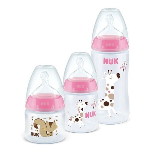 Kit 3 Mamadeiras Nuk Starter 90 150 300ml Menina Cor Rosa