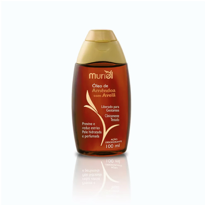 Óleo Corporal Amêndoas com Baunilha Muriel 100ml | Hidratação Intensa e Toque Sedoso