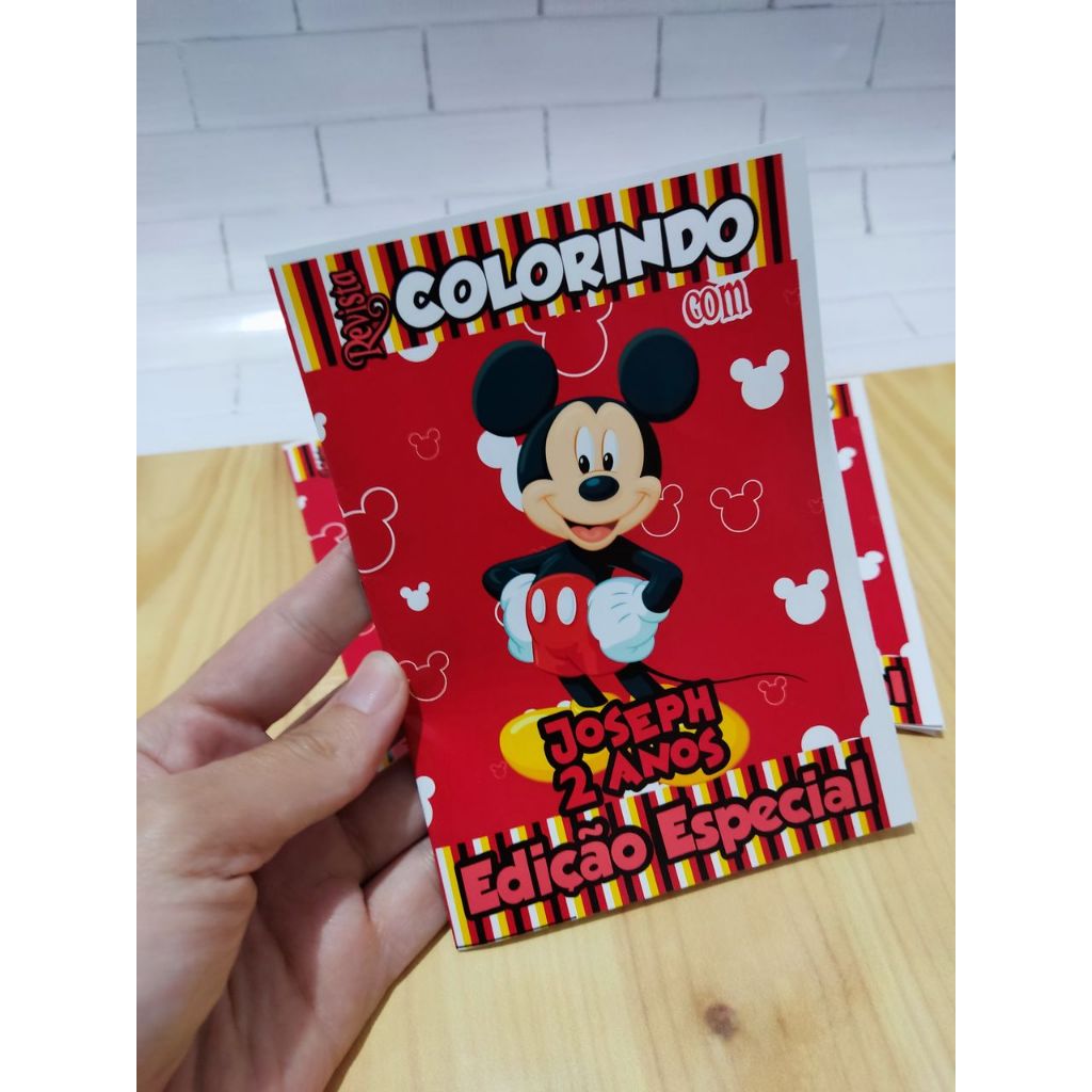 Revistinha de Colorir Personalizada Mickey – Lembrancinha de Aniversário Infantil