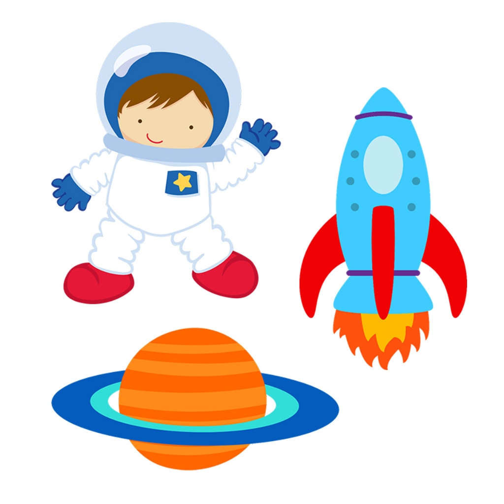 Kit 3 Totens Display MDF Adesivado Pézinho Astronauta Espaço 25cm