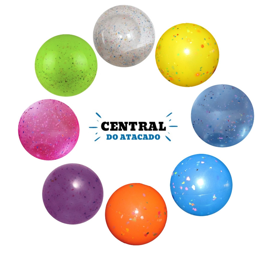 Kit 3 Bola de vinil confete 40cm  para decoração de piscina festa e lembrancinhas - Varias cores em Oferta na Shopee