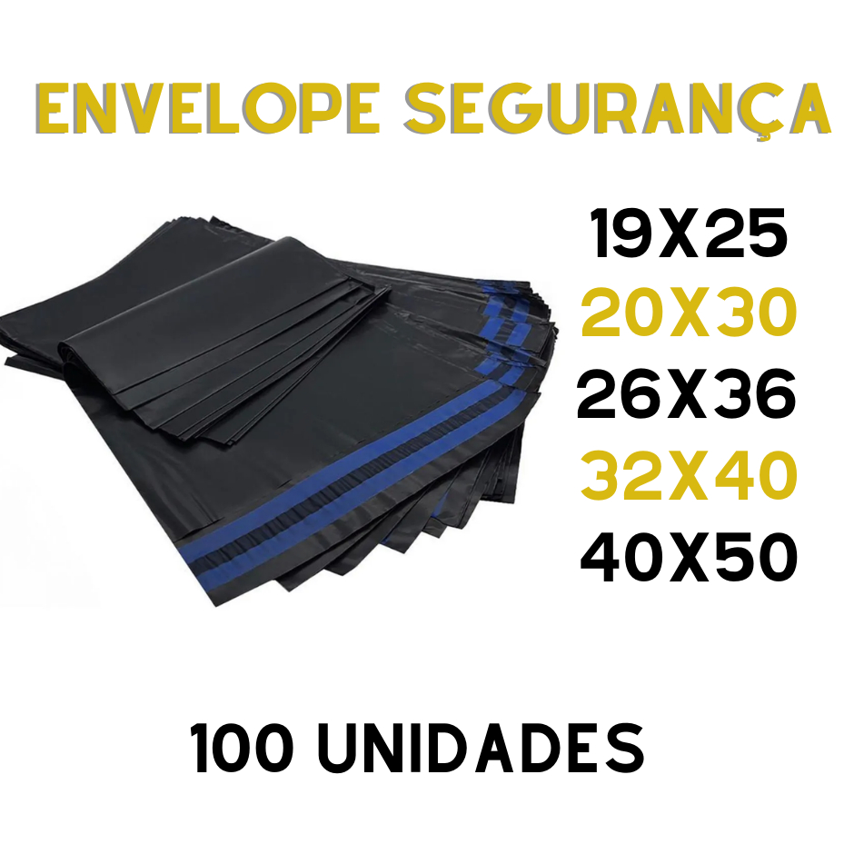 Kit Envelope de Segurança Inviolável com 100 uni embalagem cinza auto colante - Varias medidas--AFF em Oferta na Shopee