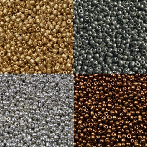 Até 1150 Peças Miçanga Vidro Metalizado Miçangão Pulseira
