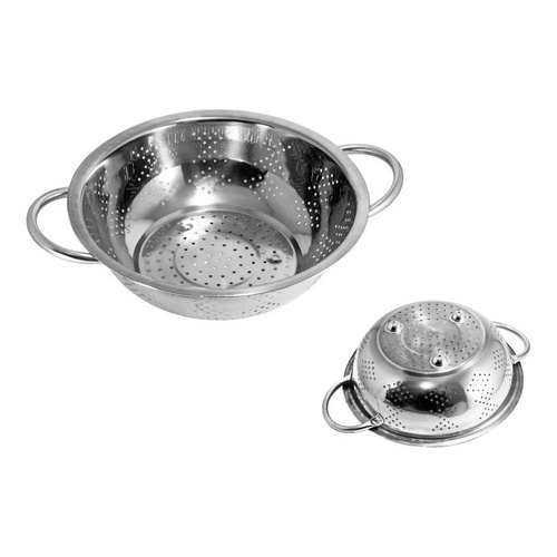 Escorredor De Massas Macarrão Em Aço Inox Com Alça 24cm por R$ 22,95