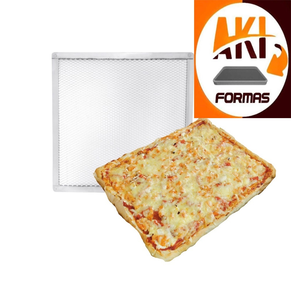 TELA DE PIZZA QUADRADA DE 25X25  TELA DE ALUMINIO 8X15 QUADRO DE INOX 430 COM NOTA FISCAL