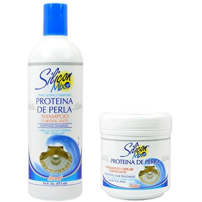 Kit Silicon Mix Proteína de Perla Shampoo 473ml e Mascara 450g