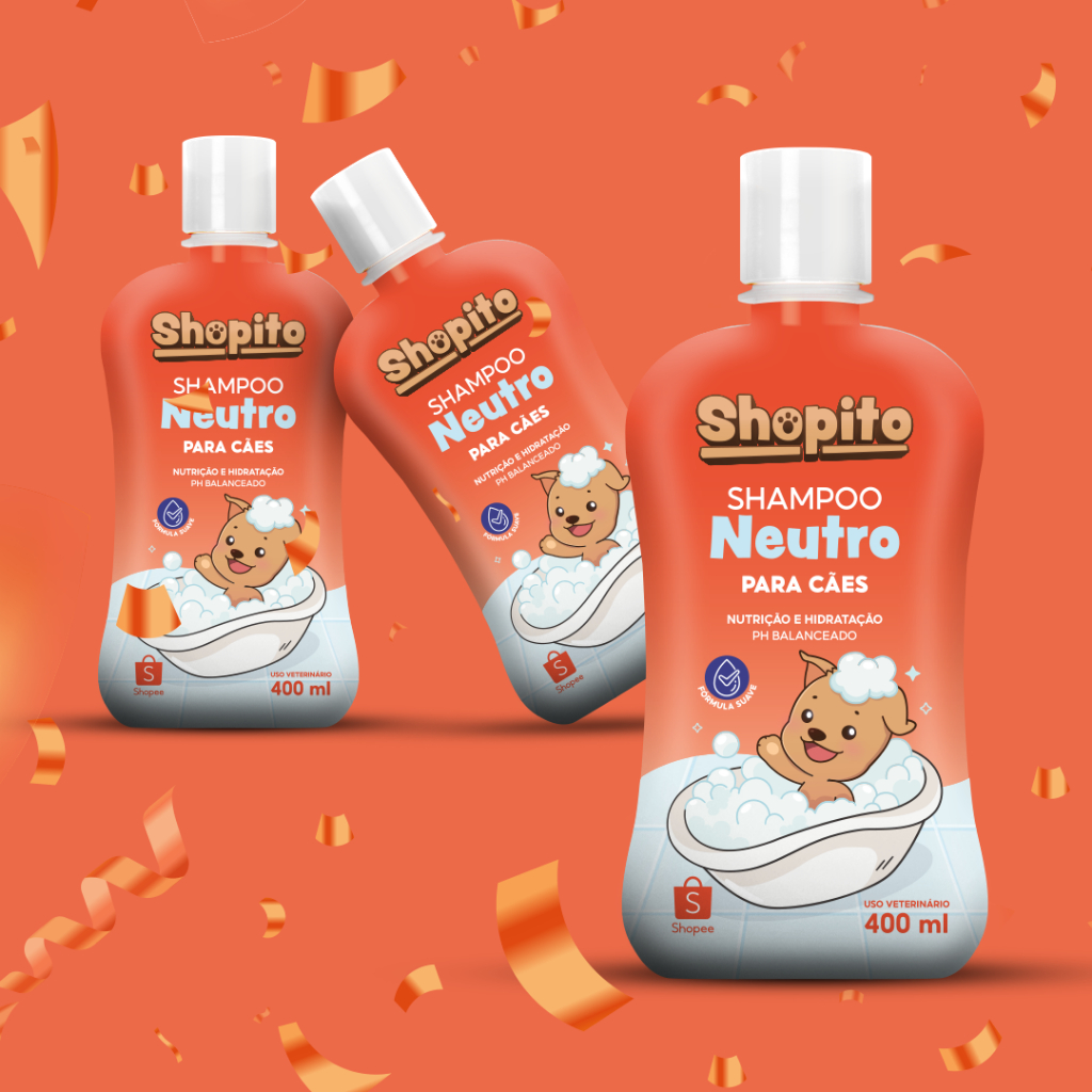 KIT 3 SHAMPOO SHOPITO - NEUTRO 400ML em Oferta na Shopee