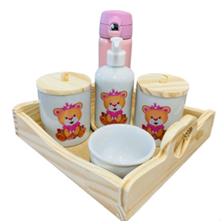 Kit Higiene Bebê Porcelana Ursinha Princesa com Garrafa Térmica em Oferta na Shopee