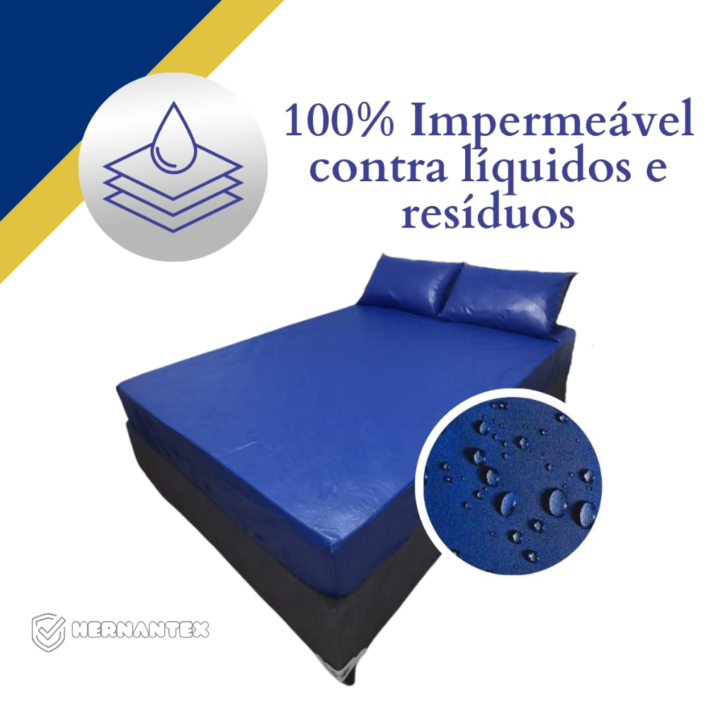 Capa Protetor de Colchão Casal Impermeável com Elástico + 2 Capas de Travesseiro