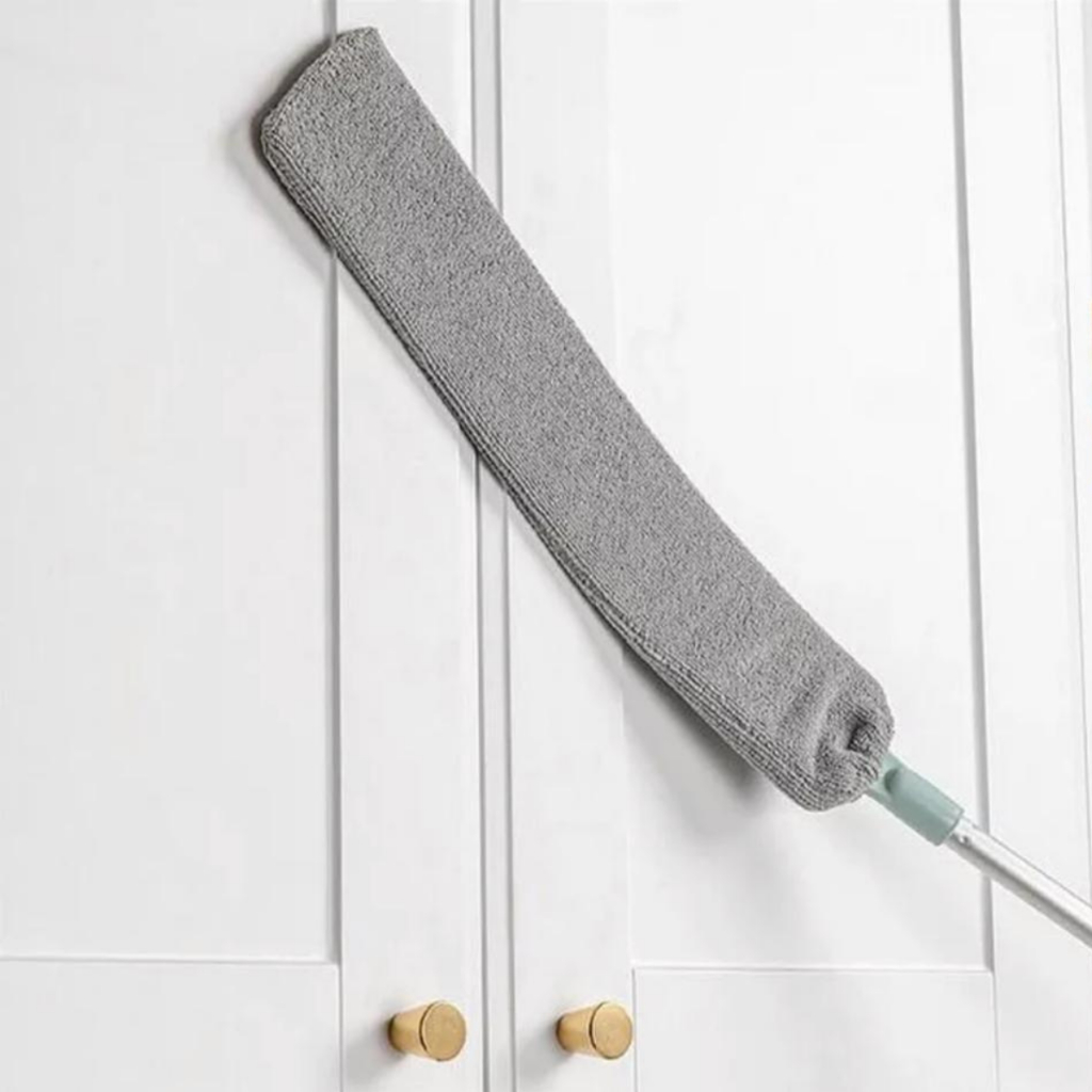 ESPANADOR PARA CASA ESCOVA DE POEIRA DOBRAVÉL EM MICROFIBRA COM HASTE EM ALUMÍNIO EXTENSIVA 150cm