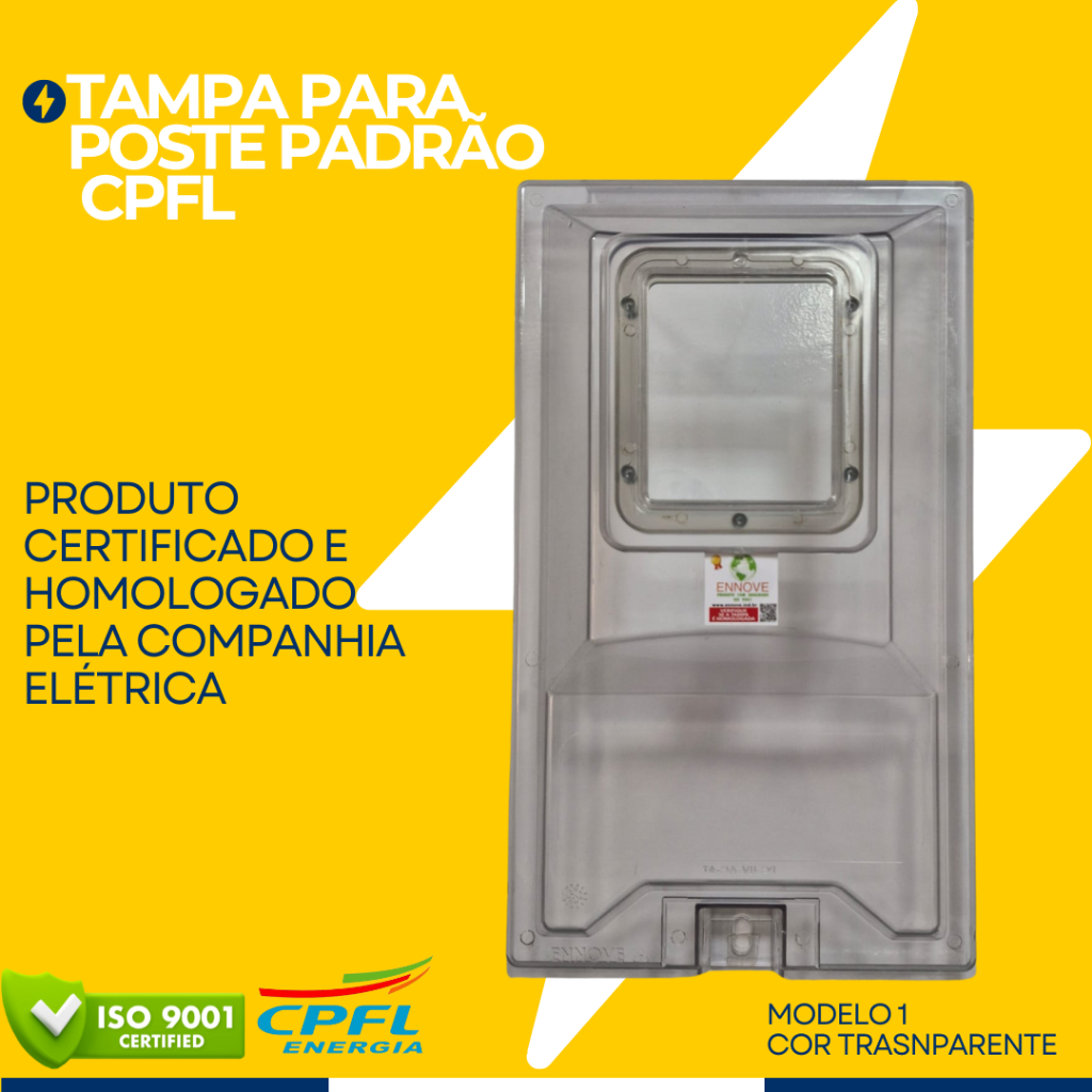 Tampa Padrão Transparente Para Poste CPFL