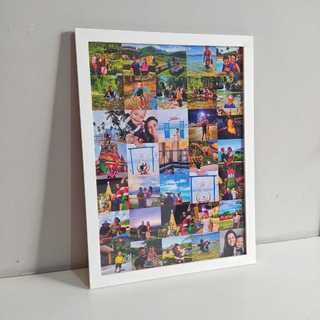 Quadro Mosaico Personalizado Com 35 Fotos - Com Moldura