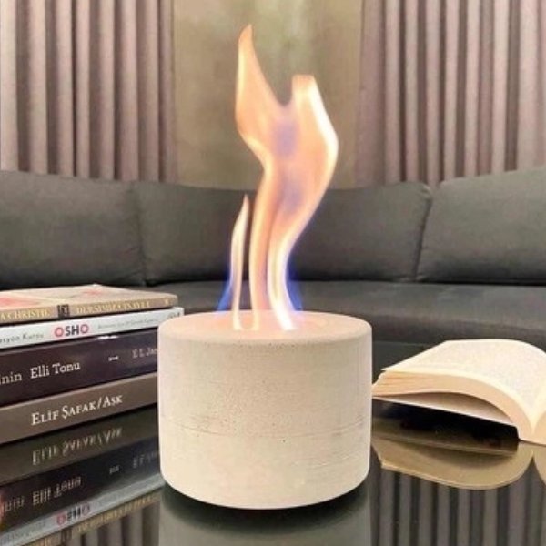 Aquecedor Fondue Lareira Concreto Inverno Ecologico Á Alcool Todo Branco em Oferta na Shopee