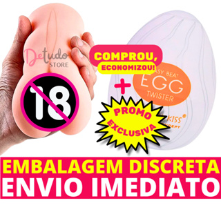 Masturbador Masculino Realista em Silicone Cyberskin + Egg Ovo Masturbador Twister Texturas Internas em Oferta na Shopee