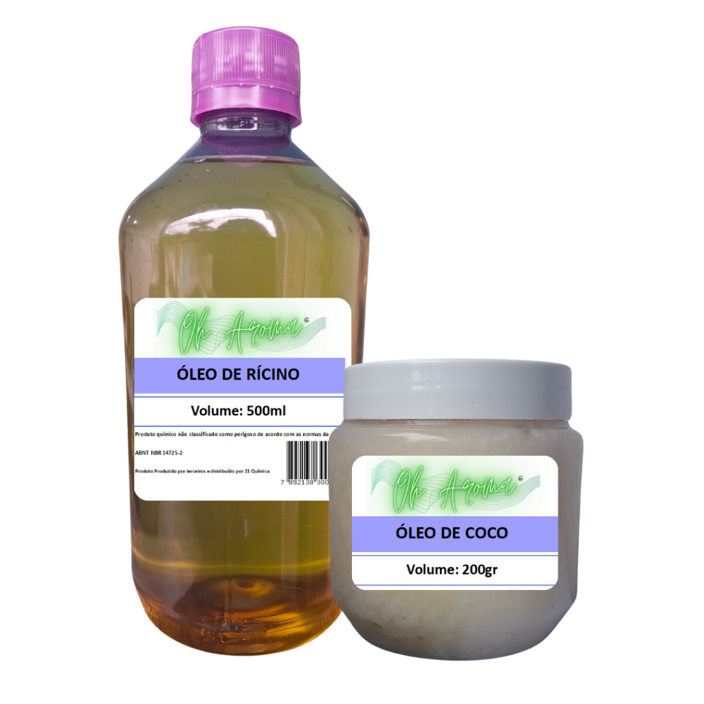 Kit Óleo De Rícino 500ml + Óleo De Coco 200ml Extra Virgem em Oferta na Shopee
