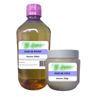 Kit Óleo De Rícino 500ml + Óleo De Coco 200ml Extra Virgem em Oferta na Shopee