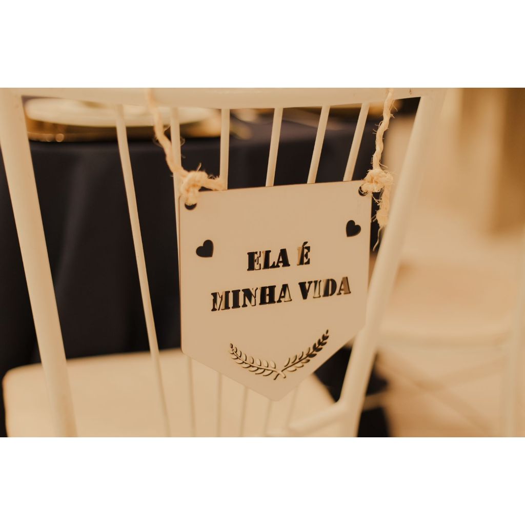 Kit 2 placas para casamento ela é meu amor e ele é minha vida mdf 3mm