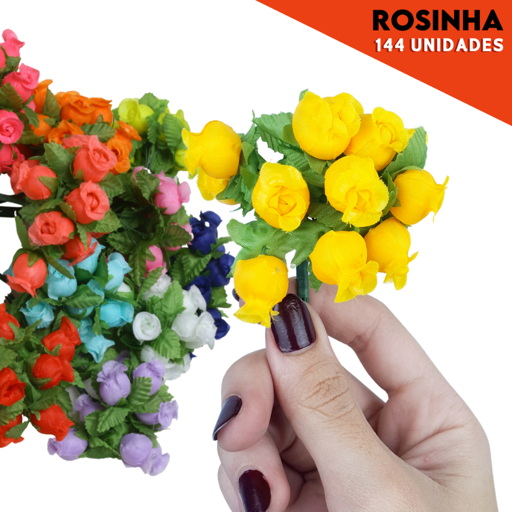 Mini Rosa Artificial - Kit C/ 144 Florzinha Mix - Nybc em Oferta na Shopee