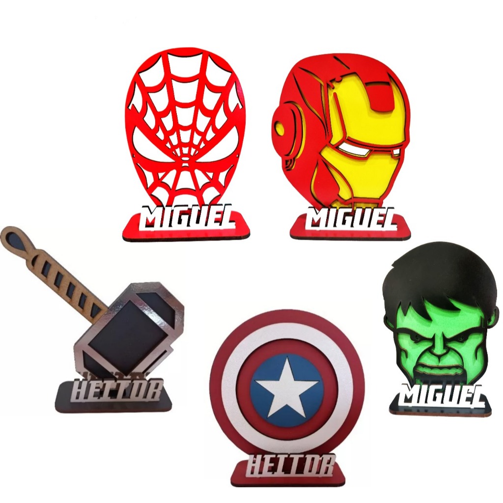 10 Centros Homem Aranha, Ferro, Capitao America, Thor E Hulk