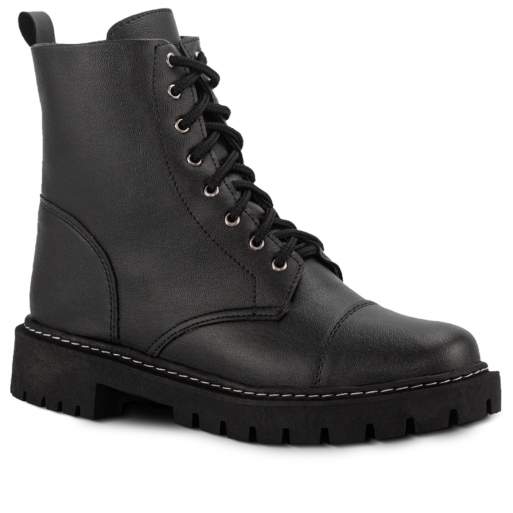 Bota Coturno Lumiss Tratorada Cano Curto Confortável Feminino Masculino Preto em Oferta na Shopee