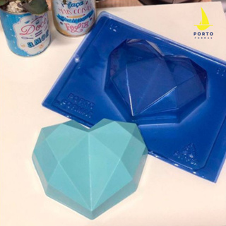 1~5 Forma Porto Com Silicone (3 partes) Para Chocolate CORAÇÃO LAPIDADO DIAMOND 500G, CÓD P62 (PROMOÇÃO PORTO) em Oferta na Shopee