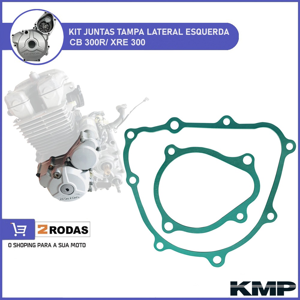 Kit Juntas Tampa Lateral Esquerda CB 300R/ XRE300 (Tampa Esquerda e Engrenagem Motor de Patida)