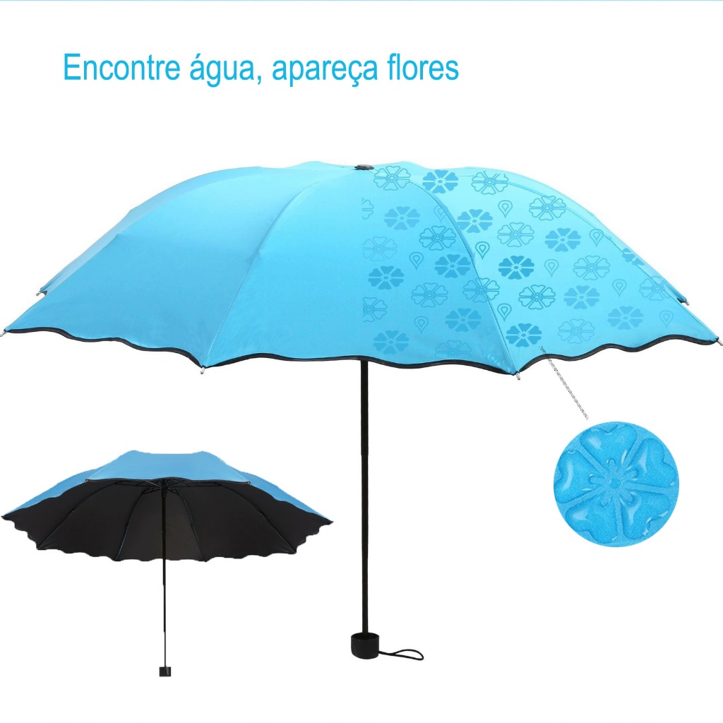 Guarda-chuva Magic Grande Reforçado Contra Vento Protetor Solar Cabe Na Bolsa