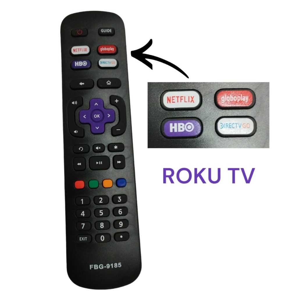 Controle Remoto Compatível Tv Semp Tcl Toshiba Roku Smart FBG-9185