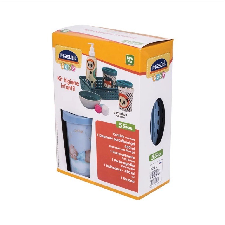 1un Kit Higiene Infantil Plasútil c/ 5 Peças Urso em Oferta na Shopee